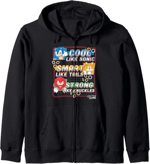 Discover Sonic The Hedgehog Father's Day Cool Smart & Strong Dad Zip Hoodie