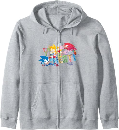 Discover Sonic The Hedgehog Time To Turn Up The Heat Retro Shot Zip Hoodie