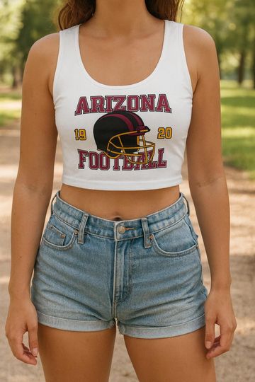 Discover Arizonna Square Neck Crop Tank Top, Game Day Outfit, Cute Team Spirit Tank, Trendy Crop Top