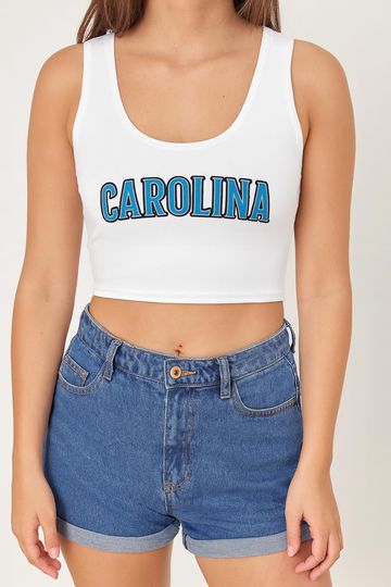 Discover Carolina Football Square Neck Tank Top Crop, Game Day Outfit, Sports Fan Top, Tailgate Crop Tank