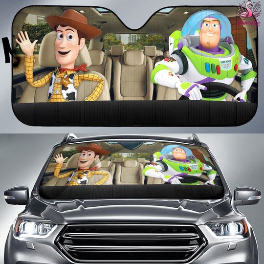 Discover Toy Story Woody and Buzz Car Sun Shade, Disneyland Toy Story Car Sun Shade