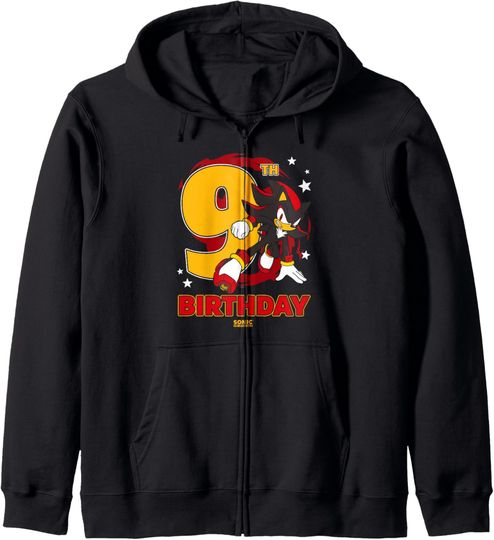 Discover Sonic The Hedgehog Epic Shadow 9th Birthday Big Chest Logo Zip Hoodie