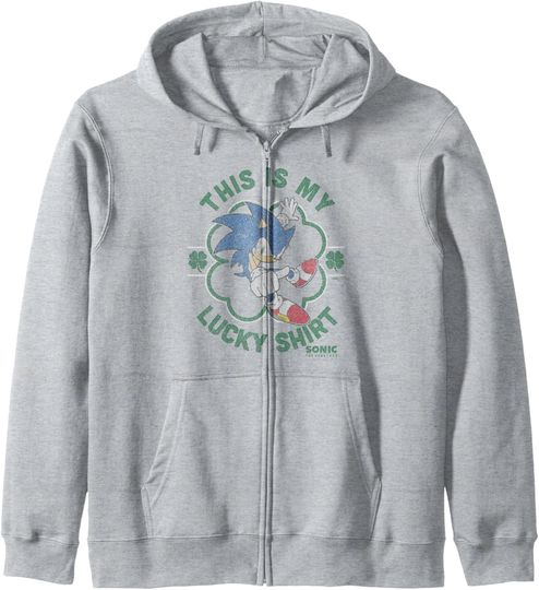 Discover Sonic The Hedgehog St. Patrick's Day My Lucky Sonic Zip Hoodie
