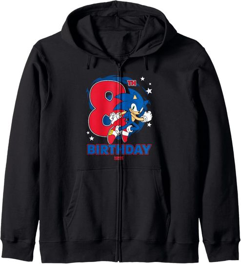 Discover Sonic The Hedgehog Epic Sonic 8th Birthday Big Chest Logo Zip Hoodie
