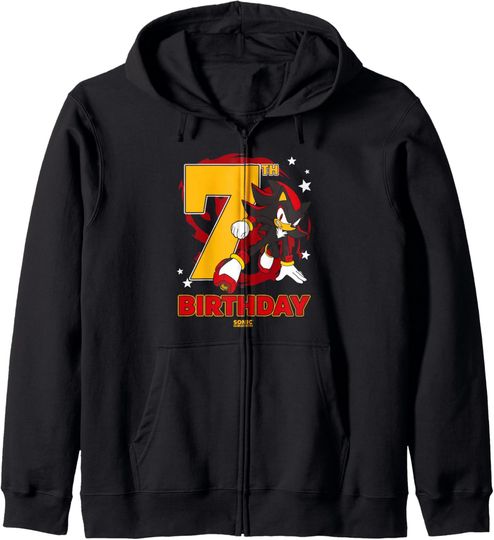 Discover Sonic The Hedgehog Epic Shadow 7th Birthday Big Chest Logo Zip Hoodie