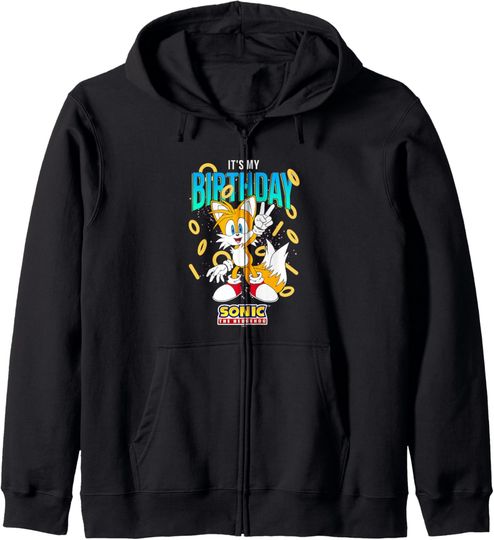 Discover Sonic The Hedgehog Birthday It's My Birthday Tails Rings Zip Hoodie