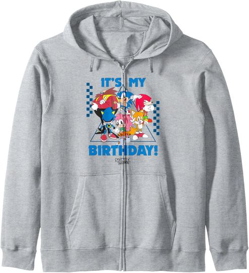 Discover Sonic The Hedgehog Birthday It's My B-Day Group Shot Zip Hoodie