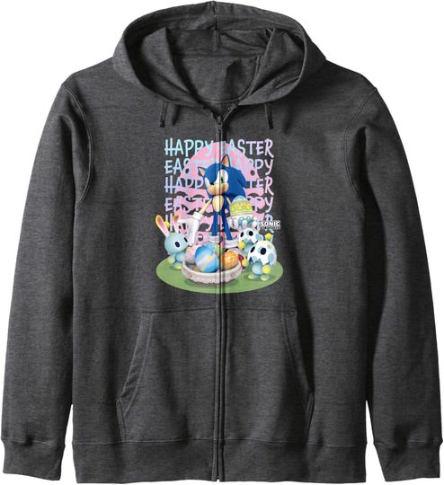 Discover Sonic The Hedgehog Happy Easter Sonic Egg Speed Big Logo Zip Hoodie