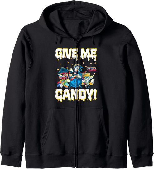 Discover Sonic The Hedgehog Halloween Give Me Candy Costumed Pals Zip Hoodie