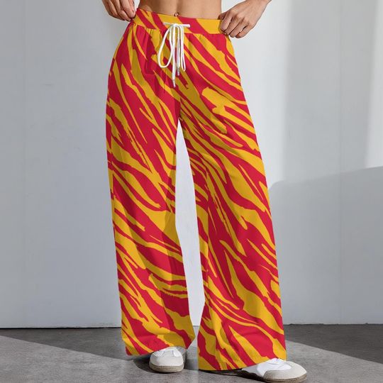Kansas City Football Stretch Pants, Women's Game Day Leggings, Tailgate Outfit, Cute Football Trousers