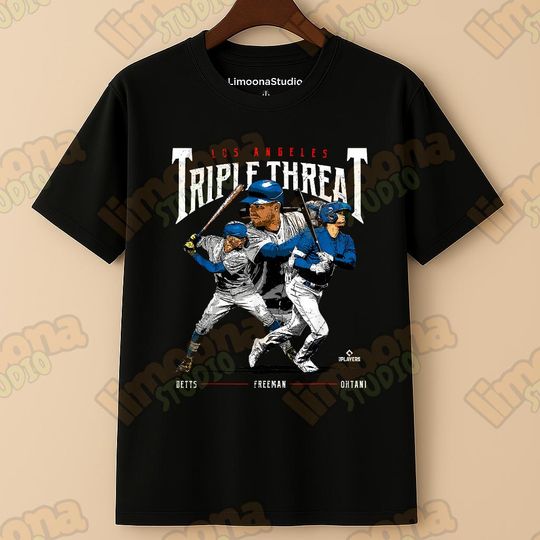 Discover Triple Threat Baseball PNG Design  Ohtani, Betts, Freeman Los Angeles | Baseball T-Shirt Sublimation Clipart | High-Res Digital Download