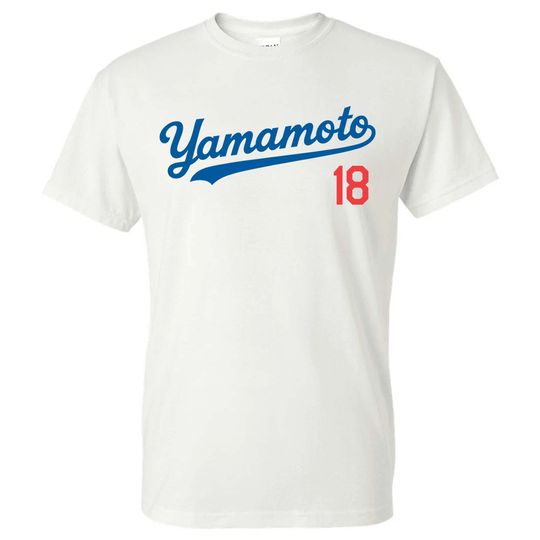 Discover Vintage Style Yoshinobu Yamamoto No.18 T-Shirt, Youth Shirt, Los Angeles Baseball Tshirt, Baseball Youth Shirt, Gift for Boys