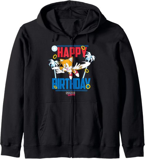 Discover Sonic The Hedgehog Birthday Happy Birthday Tails Big Poster Zip Hoodie