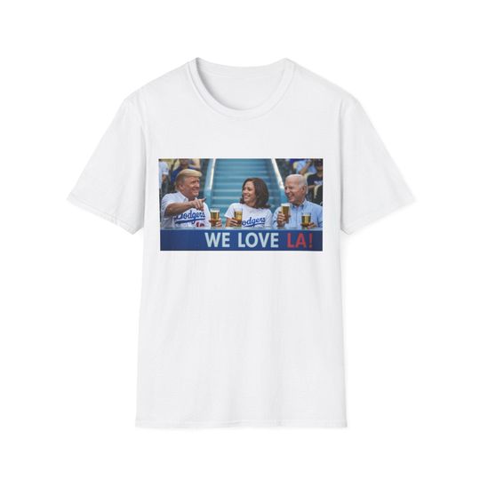 Trump Biden Kamala at Dodger Stadium TShirt, Funny Political Baseball Tee, We Love LA Dodgers Shirt, Bipartisan Humor, ChiTownPrintShack