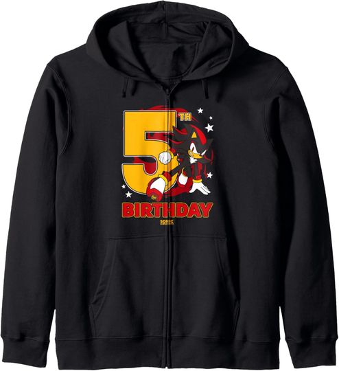 Discover Sonic The Hedgehog 5th Birthday Epic Shadow Big Chest Logo Zip Hoodie