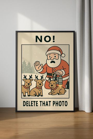 Discover Funny Christmas Poster, Santa Claus Vertical Print, Holiday Wall Art, Christmas Gift