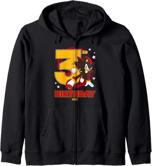 Sonic The Hedgehog 3rd Birthday Epic Shadow Big Chest Logo Zip Hoodie