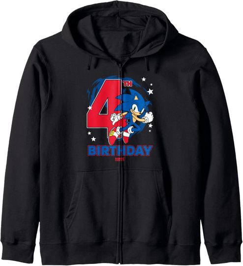 Discover Sonic The Hedgehog 4th Birthday Epic Sonic Big Chest Logo Zip Hoodie