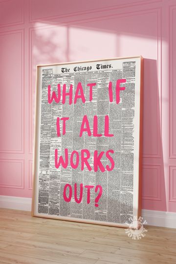 Retro Newspaper Print Vertical Poster, Modern Wall Art, College Apartment Decor, Digital Printable Poster