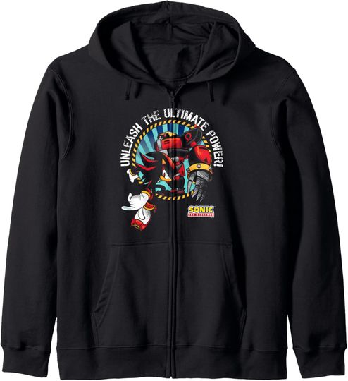 Sonic The Hedgehog Shadow & Omega Unleash The Ultimate Power Zip Hoodie