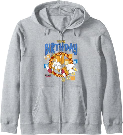 Sonic The Hedgehog Birthday It's My B-Day Tails Zip Hoodie