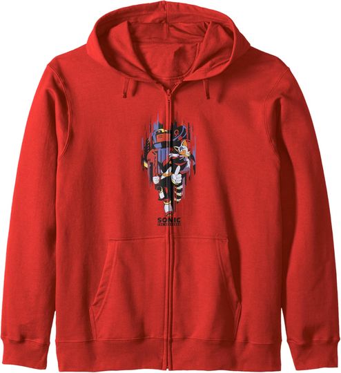 Discover Sonic The Hedgehog Omega Rouge & Shadow Teamup Zip Hoodie
