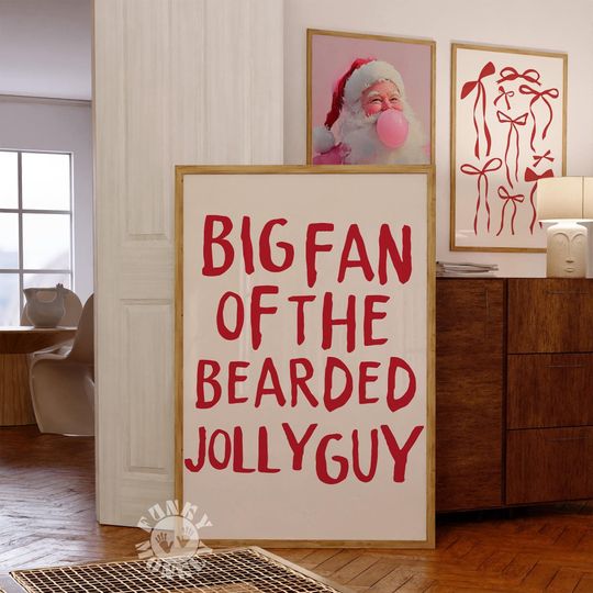 Discover Funny Christmas Print, Santa Quote Wall Art, Holiday Poster, Funky XMas Digital Print, Holiday Decor