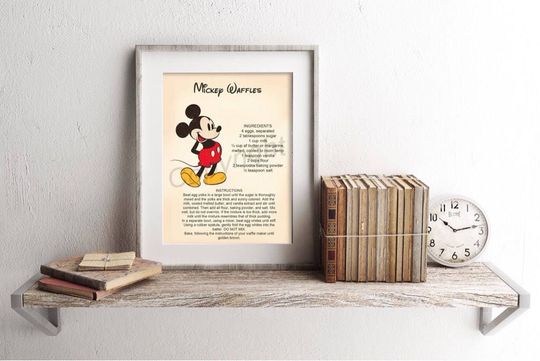 Discover Mickey Waffle Recipe Art Print Poster