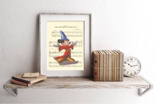 Discover Mickey Sorcerer Fantasia Sheet Music Art Print Poster