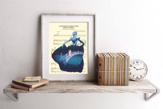 Discover Cinde A Dream Is A Wish Your Heart Makes Sheet Music Art Print – Premium Matte Vertical Poster