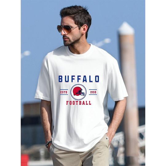 Discover Sunday Funday Buffalo Football T-Shirt, Game Day Shirt, Retro Football Tee, Sports Fan Gift