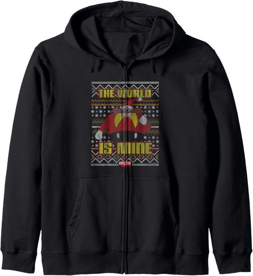 Discover Sonic The Hedgehog Christmas Doctor Eggman Ugly Sweater Zip Hoodie