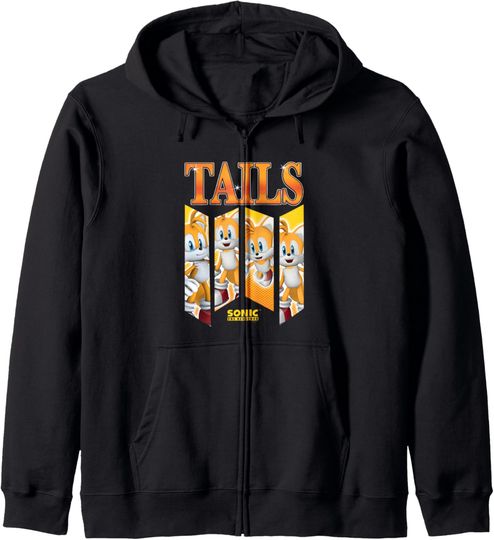 Discover Sonic The Hedgehog Tails Speed & Shine Panels Zip Hoodie