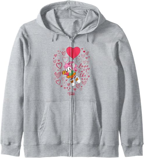 Sonic The Hedgehog Valentine's Day Love Is In The Air Logo Zip Hoodie