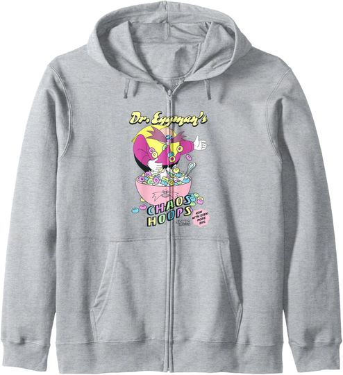 Sonic The Hedgehog Dr. Eggman's Chaos Hoops Cereal Retro Zip Hoodie