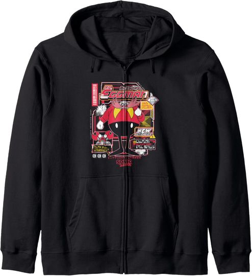 Discover Sonic The Hedgehog Dr. Eggman Vintage Kanji Poster Zip Hoodie