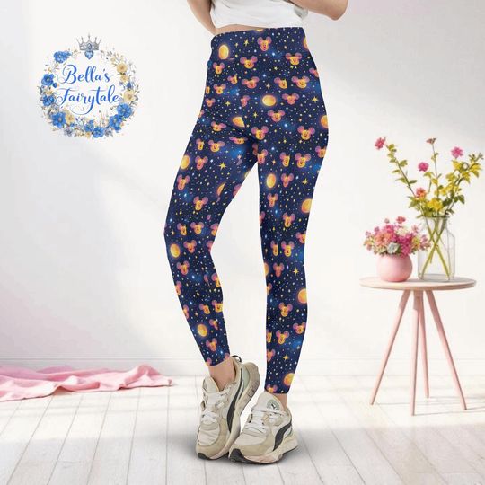 Discover Glowing Mickey, Disney Women Legging, Active Wear Yoga Pants, Disney Gift, Cruise Outfit, Disney Outfit