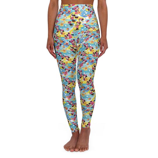 Discover Minnie On The Beach, Disney Women Legging, Active Wear Yoga Pants, Disney Gift, Cruise Outfit, Disney Outfit