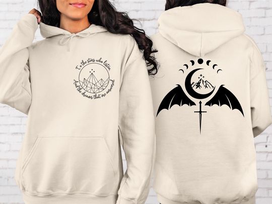 Discover Velaris City of Starlight Hoodie - Night Court Hoodie - Double Sided Hooded