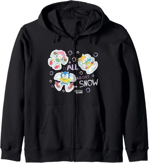 Discover Sonic The Hedgehog Christmas It's All About Snow Vintage Zip Hoodie