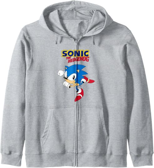 Sonic The Hedgehog Classic Sonic Running Cool Shot Zip Hoodie