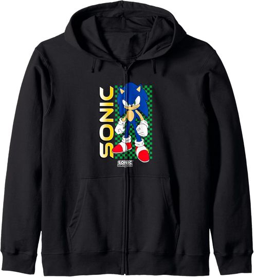 Discover Sonic The Hedgehog Ready For Action Heroic Pose Zip Hoodie
