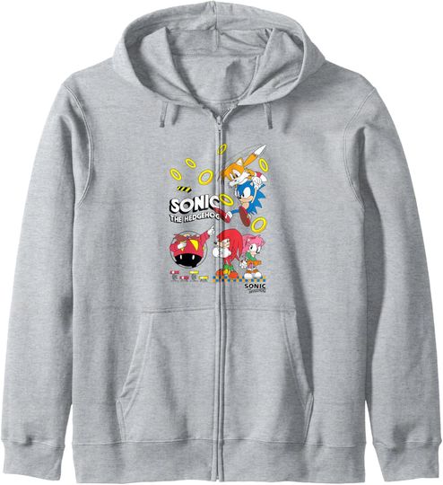 Discover Sonic The Hedgehog Sonic & Friends VS Dr. Eggman Zip Hoodie