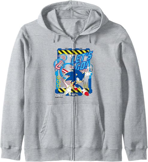 Discover Sonic The Hedgehog Let's Go! Epic Obstacle Run Heroic Poster Zip Hoodie