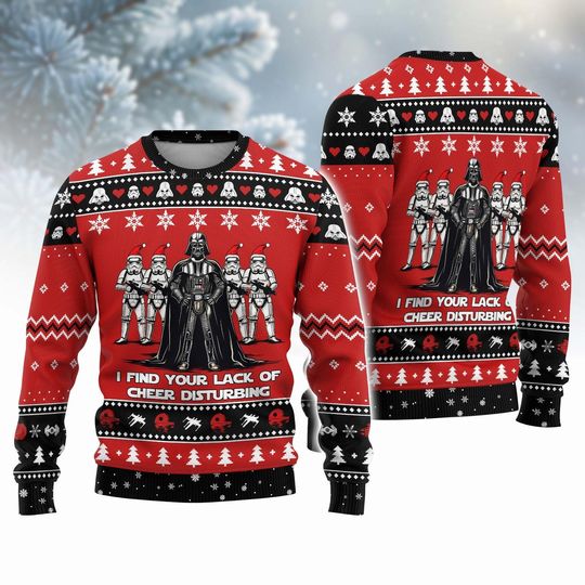 Star Wars Darth Vader Christmas Sweater, Stormtrooper Xmas Sweatshirt, Holiday Ugly Sweater for Men and Women