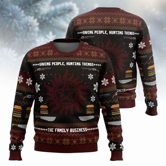 Discover Winchester Supernatural Ugly Christmas Sweater, Dean Sam Winchester Ugly Sweater, Xmas Sweater For Men, Gifts for Fans and Hunters