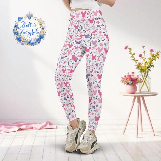 Discover Purple Pink Mickey Balloons, Disney Women Legging, Active Wear Yoga Pants, Disney Gift, Cruise Outfit, Disney Outfit