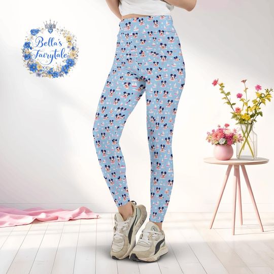 Discover Mickey Cruising, Disney Women Legging, Active Wear Yoga Pants, Disney Gift, Cruise Outfit, Disney Outfit