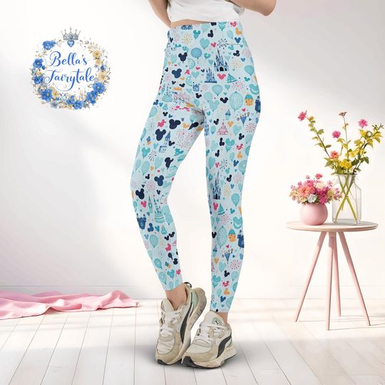 Discover Blue Mickey in Magic Kingdom, Disney Women Legging, Active Wear Yoga Pants, Disney Gift, Cruise Outfit, Disney Outfit
