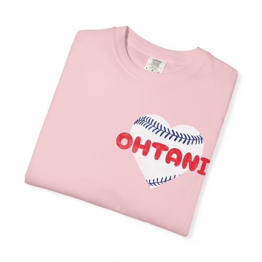 Discover Who Do You Love? Shohei Ohtani #17 | LA Baseball Pitchers Heart Tee | Blue & Pink Unisex 100% Cotton Garment-Dyed T-Shirt